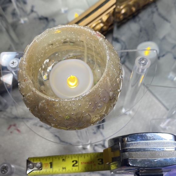 Pearl Votive  Holder with Flameless Candle! Handmade by Pippy! 💍🤍🕯Non Toxic💯 - Picture 4 of 6